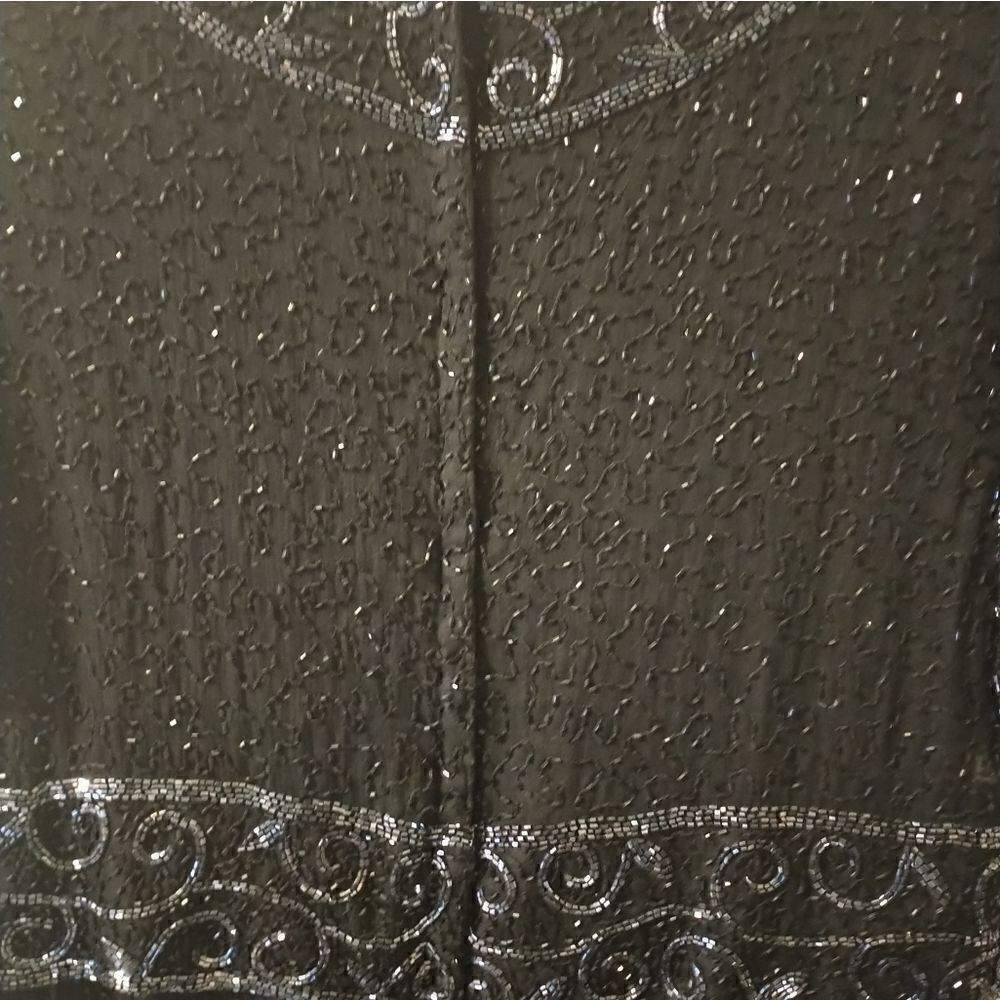 Camille Marie Vintage Blackbeaded Gown Long Column Dress Size Pm — image 7 of 8